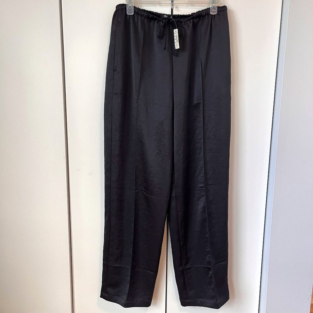 Madewell Pintucked Slim Pull-On Pants in Satin